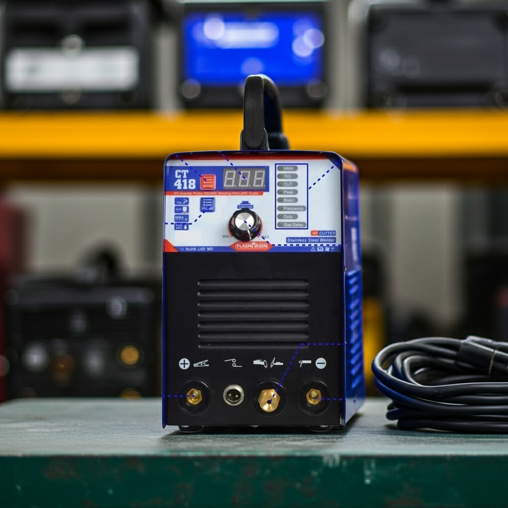 CT418 3-in-1 Combo Pulse TIG/MMA Welder &Plasma Cutter Stick Welding Machine
