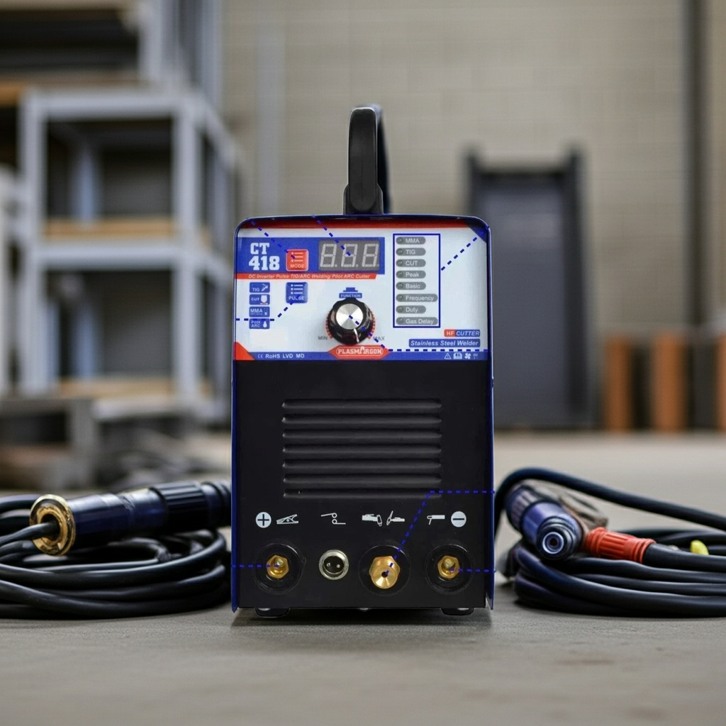 CT418 3-in-1 Combo Pulse TIG/MMA Welder &Plasma Cutter Stick Welding Machine