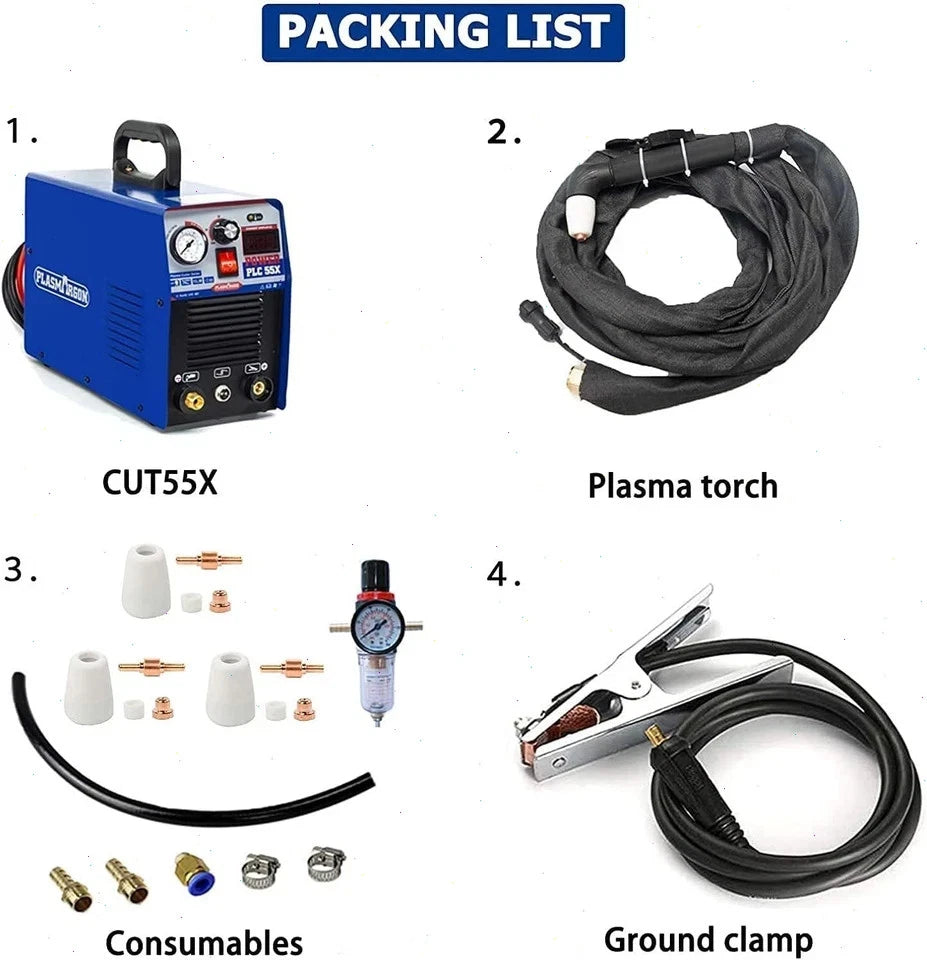 CUT55 110V/220V 55A Plasma Cutter IGBT Inverter LED Display 12mm Clean Cuts
