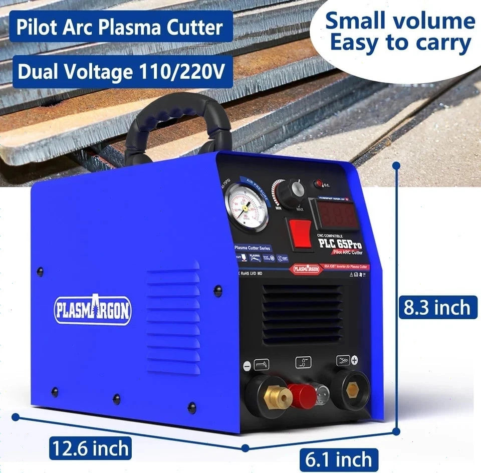 CUT65Pro 110V/220V 65A Plasma Cutter IGBT Inverter Pilot Arc LED 18mm Clean Cuts