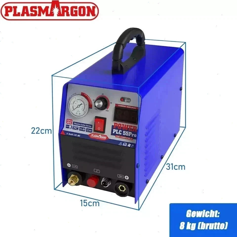 CUT55Pro 110V/220V 55A Plasma Cutter IGBT LED Display 1/2'' Inch Clean Cuts