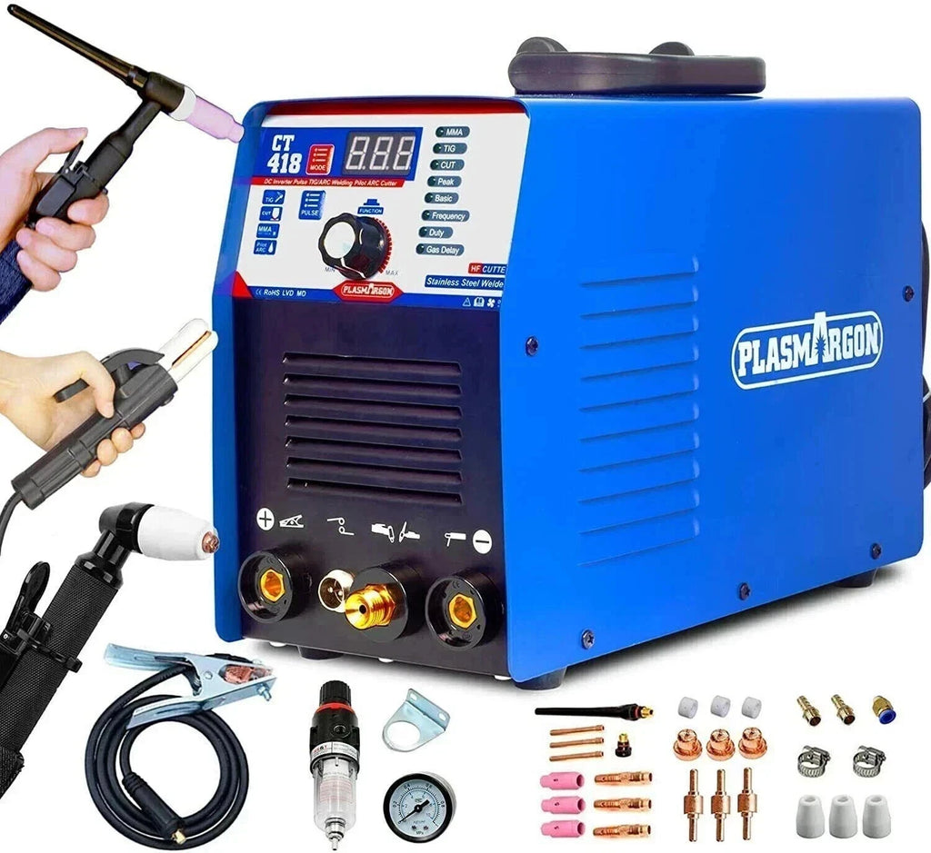 CT418 110V 3-in-1 Plasma Cutter Machine CUT/TIG/MMA Versatile Digital Display DC