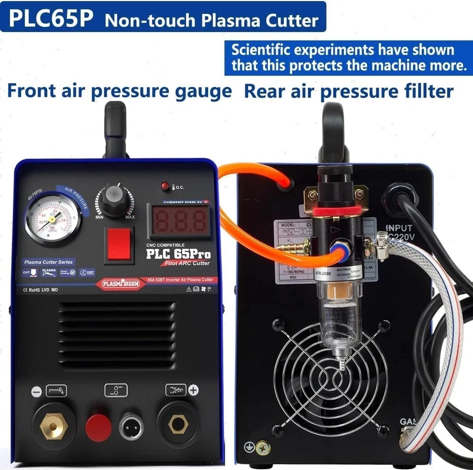 CUT65Pro 110V/220V 65A Plasma Cutter IGBT Inverter Pilot Arc LED 18mm Clean Cuts