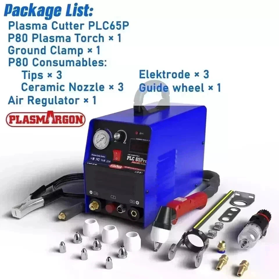 CUT65Pro 110V/220V 65A Plasma Cutter IGBT Inverter Pilot Arc LED 18mm Clean Cuts