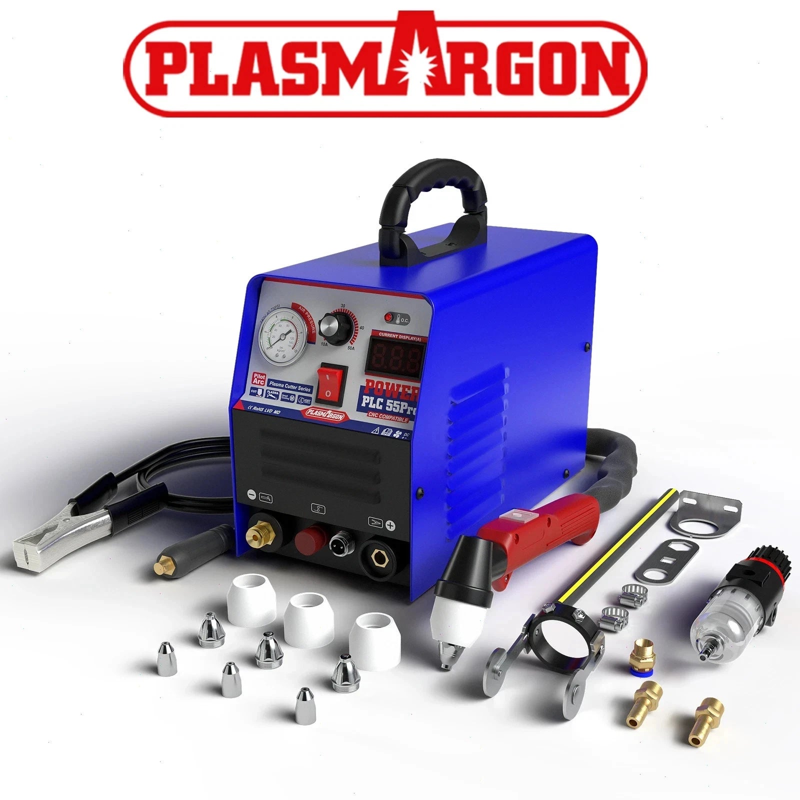 CUT55Pro 110V/220V 55A Plasma Cutter IGBT LED Display 1/2'' Inch Clean Cuts