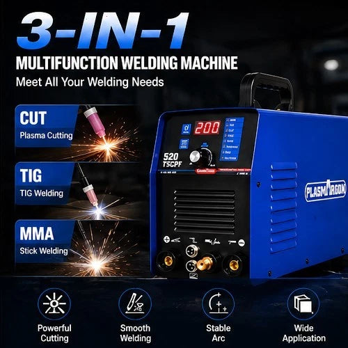 3-IN-1 110V/220V Plasma Cutter Welder IGBT Inverter 200A TIG/180A ARC/50A CUT